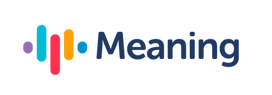 Meaning logo. The founder and CEO of Meaning is speaking at The AI Conference, 2023.